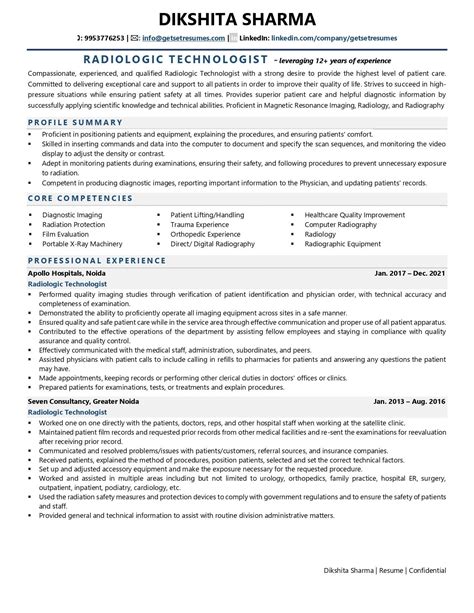 Radiologic technologist resume - Radiologic Technologist Cover Letter Example. Dear Hiring Manager, I'm writing to express my interest in the Radiologic Technologist position at GE Healthcare. I've always admired GE's commitment to innovation and patient care, and it was a GE X-ray machine that first sparked my interest in radiology. As a kid, when my brother broke his arm ...